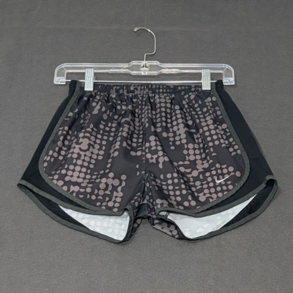 Nike Dri-FIT Running Shorts Gray Black Dot Pattern Women's Size XS